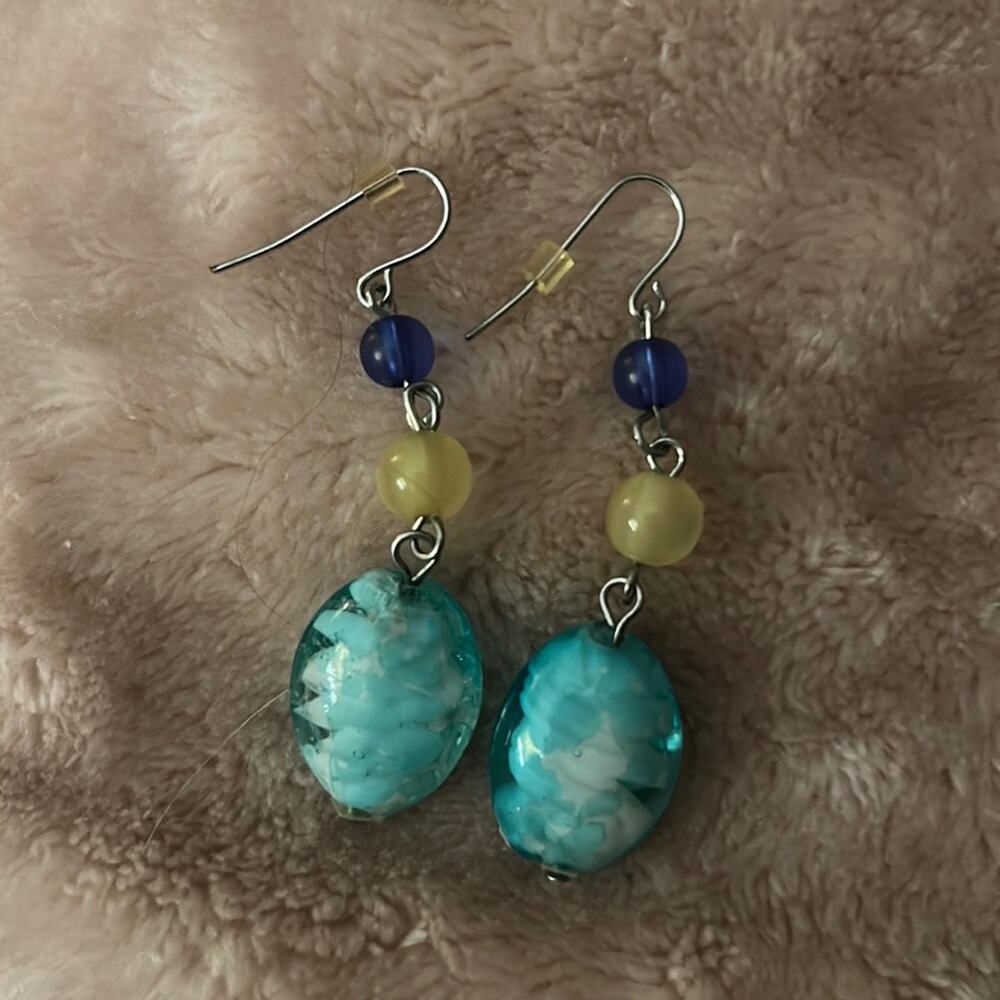 Beaded multi colored earrings